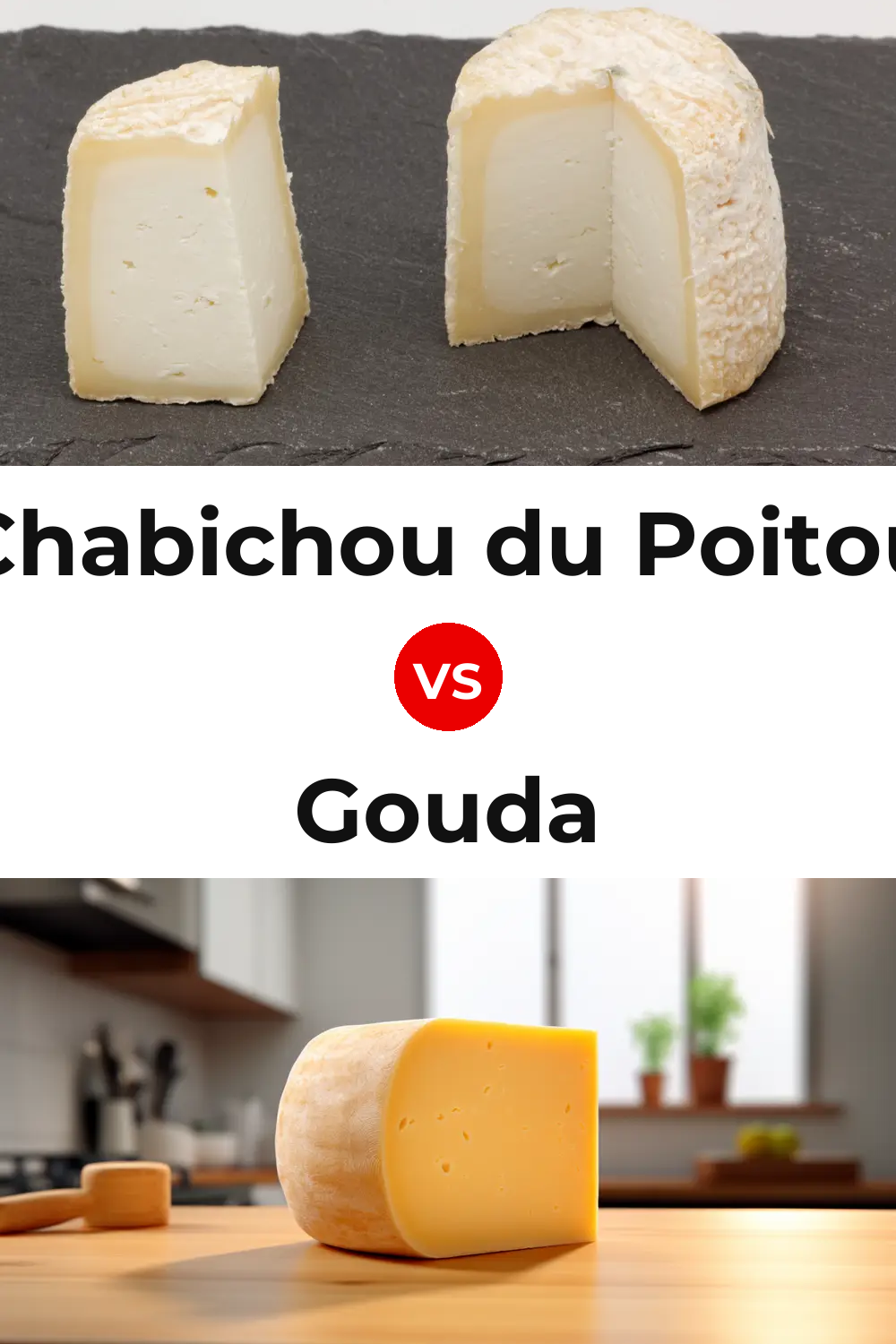 Chabichou du Poitou Cheese vs Gouda Cheese Pinterest comparison