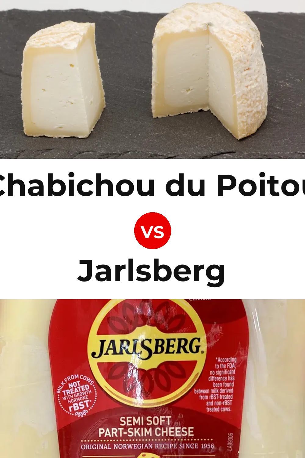 Chabichou du Poitou Cheese vs Jarlsberg Cheese Pinterest comparison