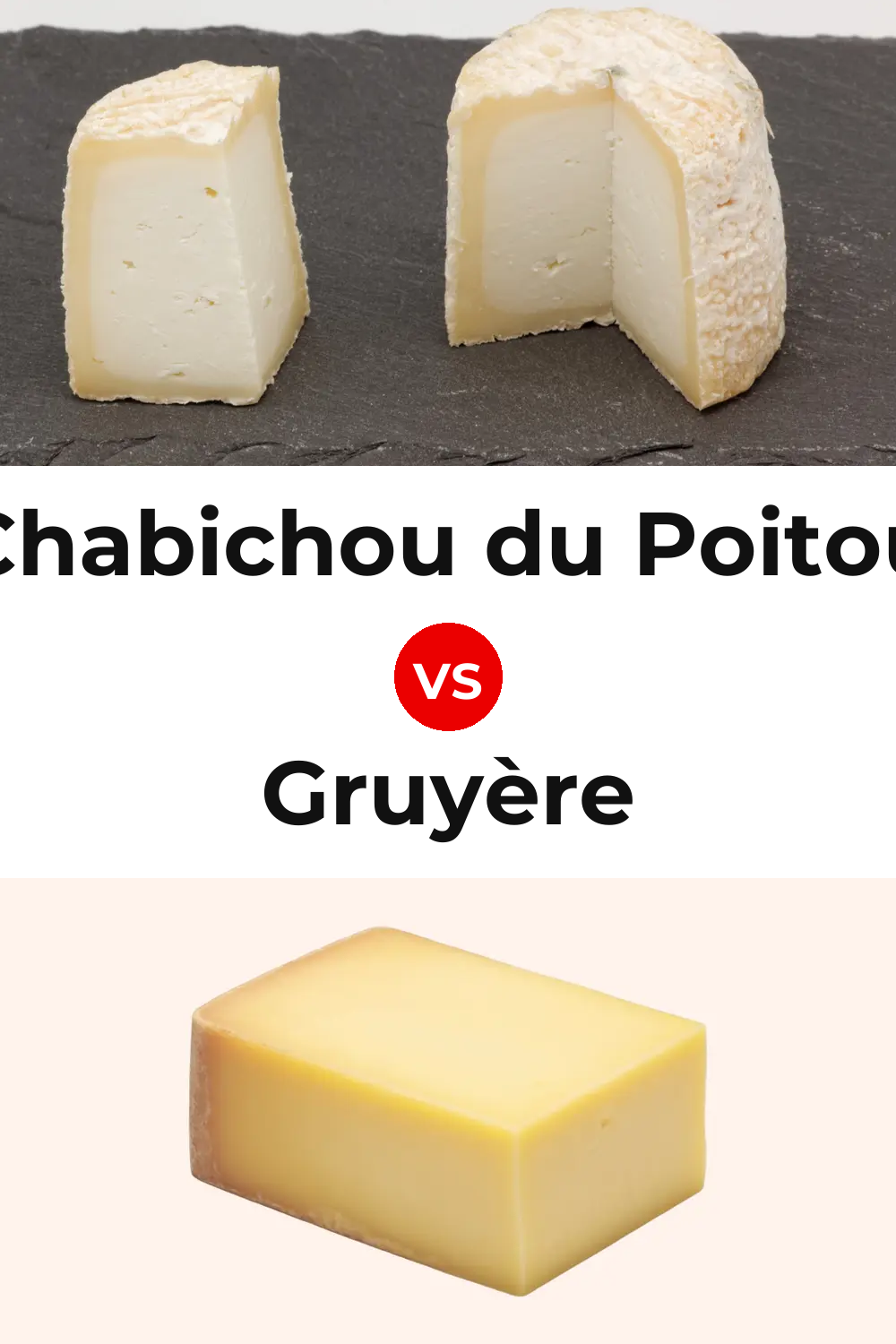 Chabichou du Poitou Cheese vs Gruyère Cheese Pinterest comparison