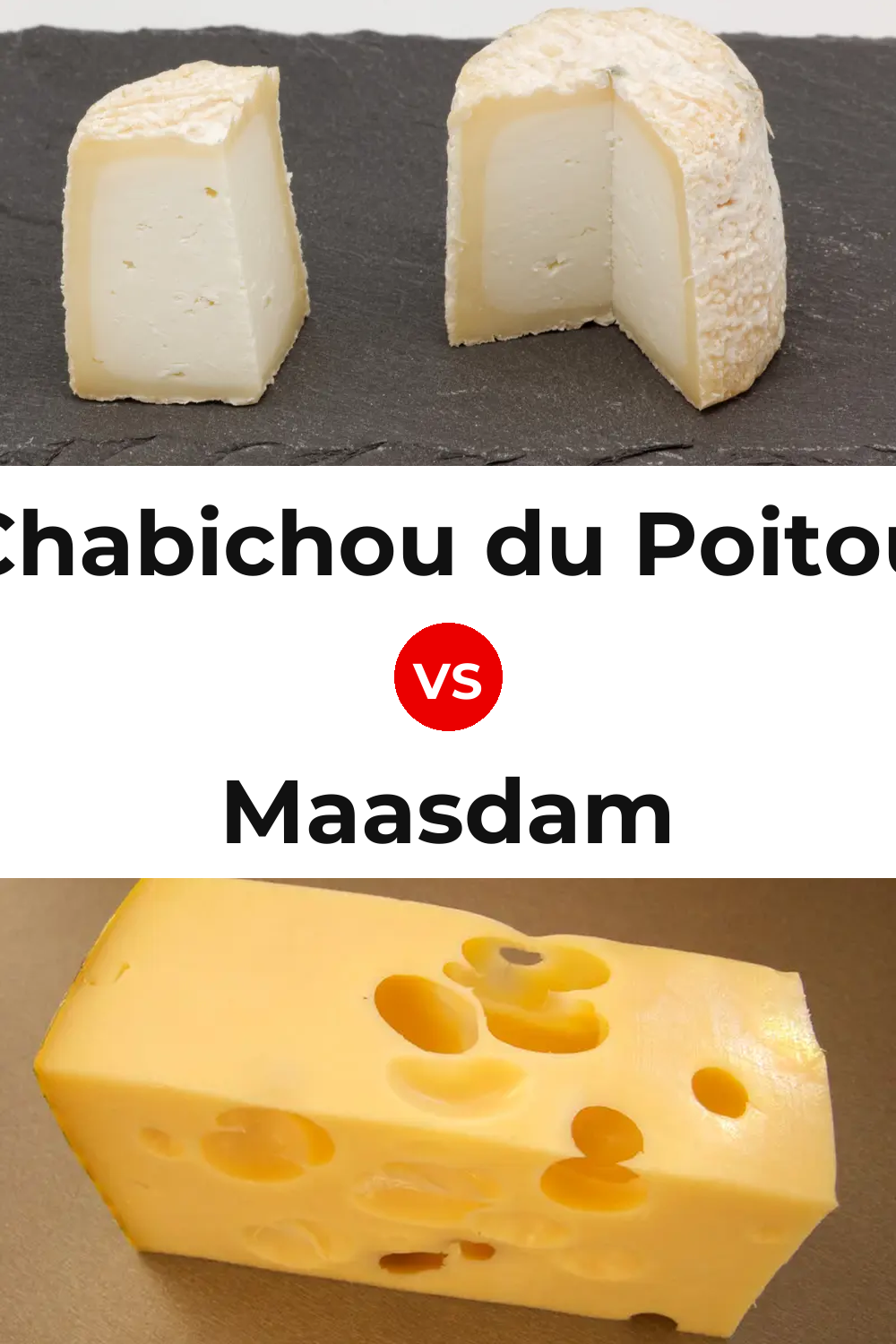 Chabichou du Poitou Cheese vs Maasdam Cheese Pinterest comparison