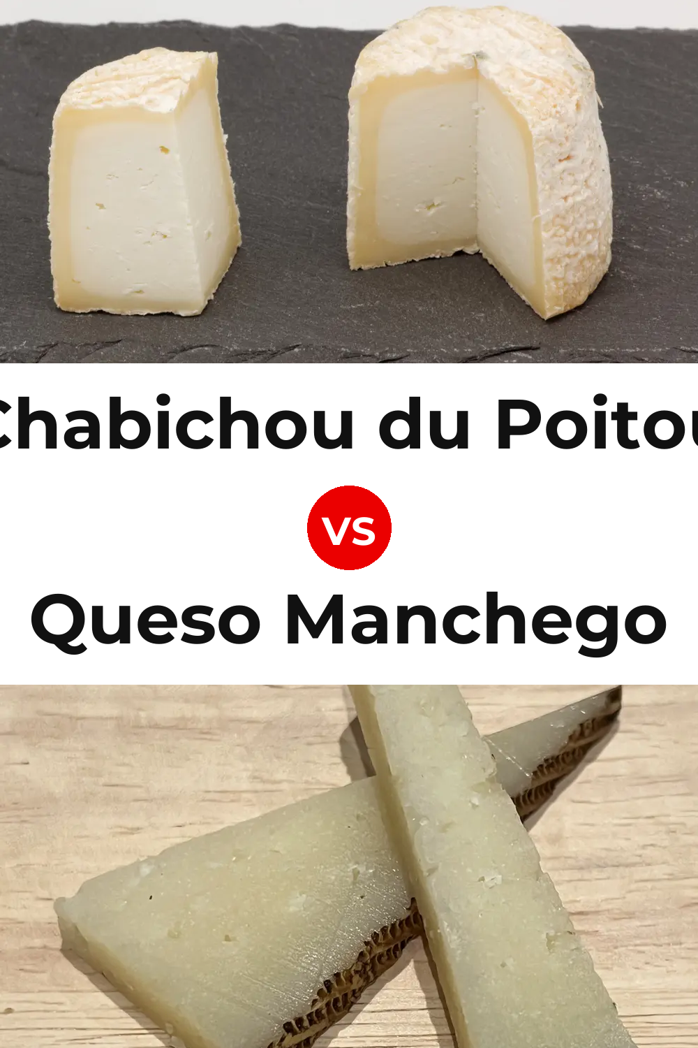 Chabichou du Poitou Cheese vs Queso Manchego Pinterest comparison