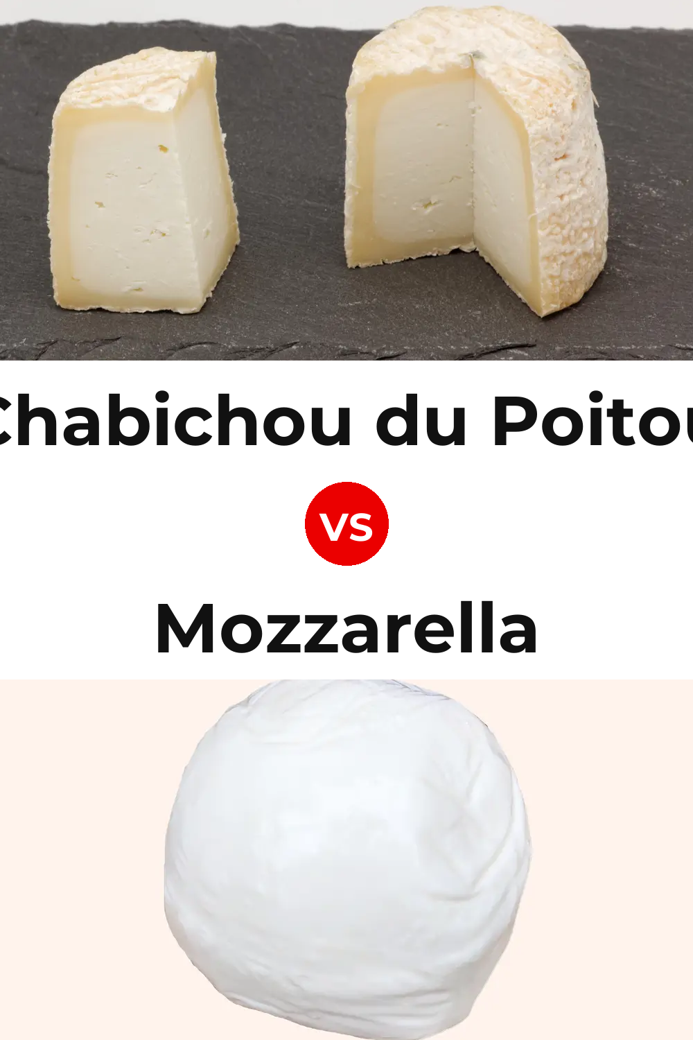 Chabichou du Poitou Cheese vs Mozzarella Cheese Pinterest comparison