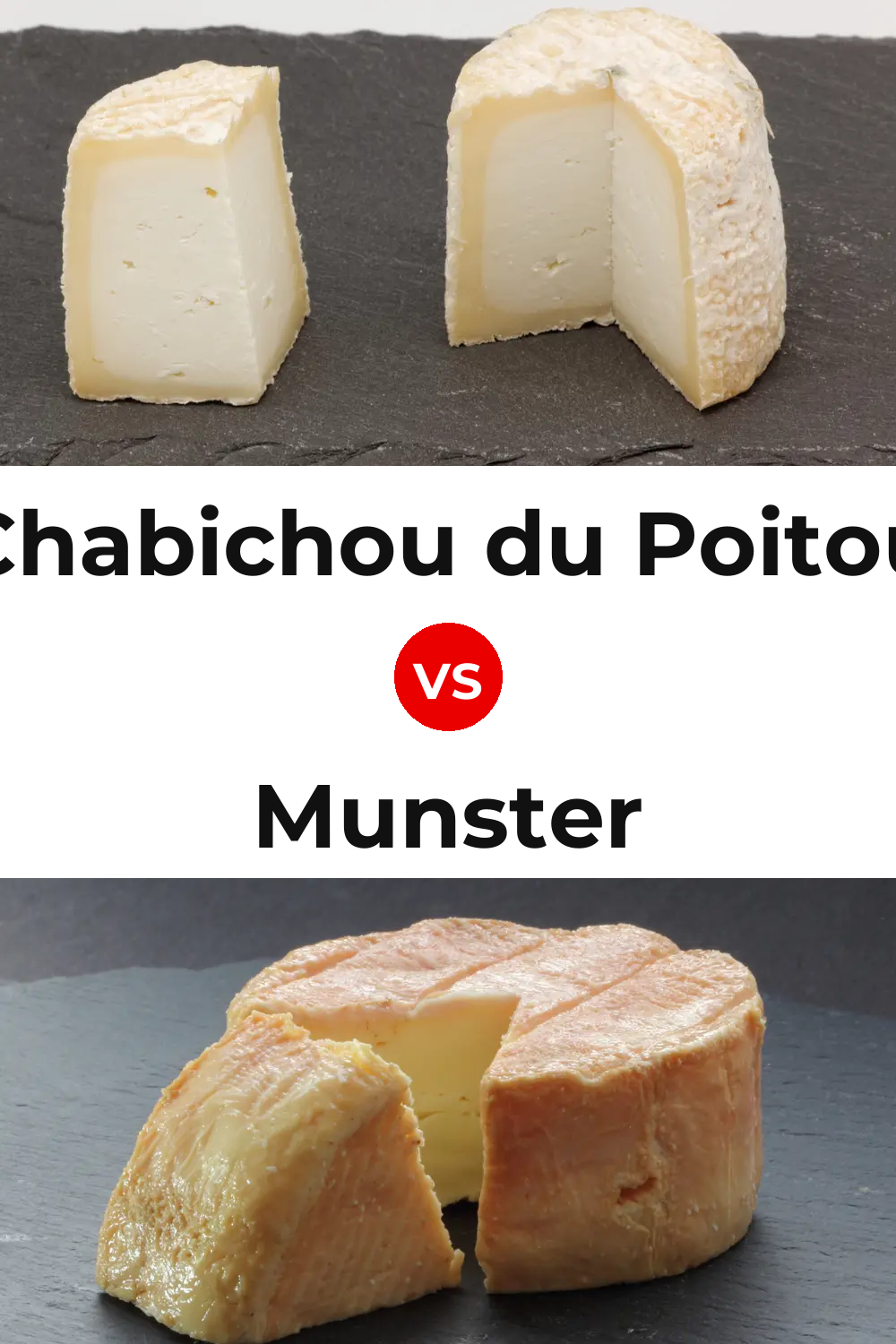 Chabichou du Poitou Cheese vs Munster Cheese Pinterest comparison