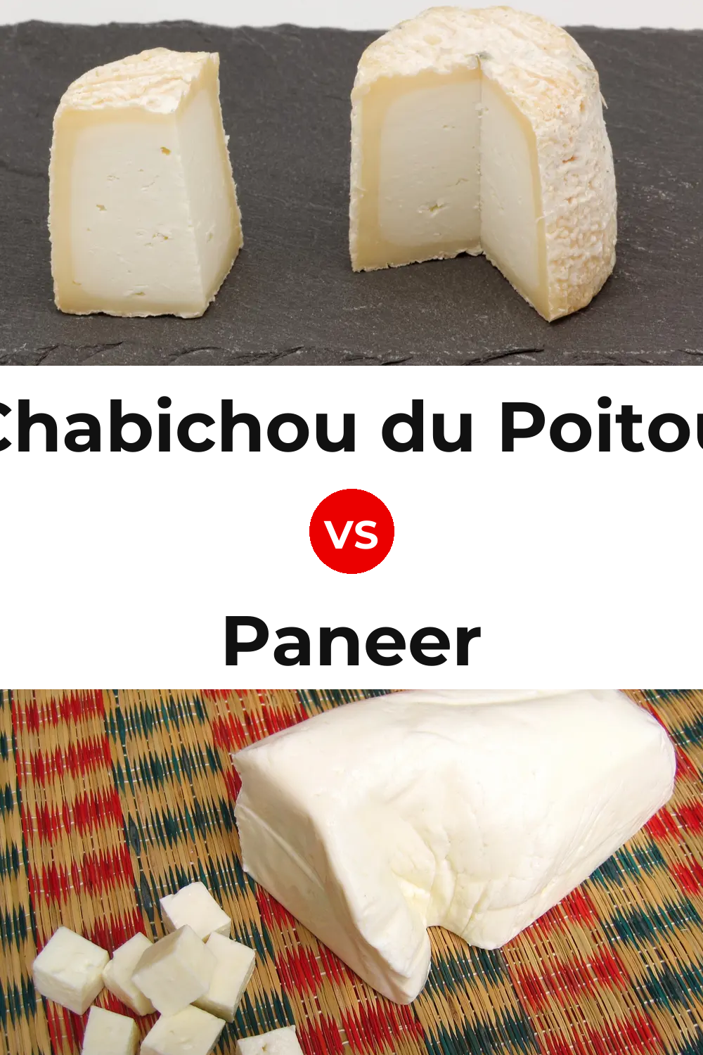 Chabichou du Poitou Cheese vs Paneer Cheese Pinterest comparison