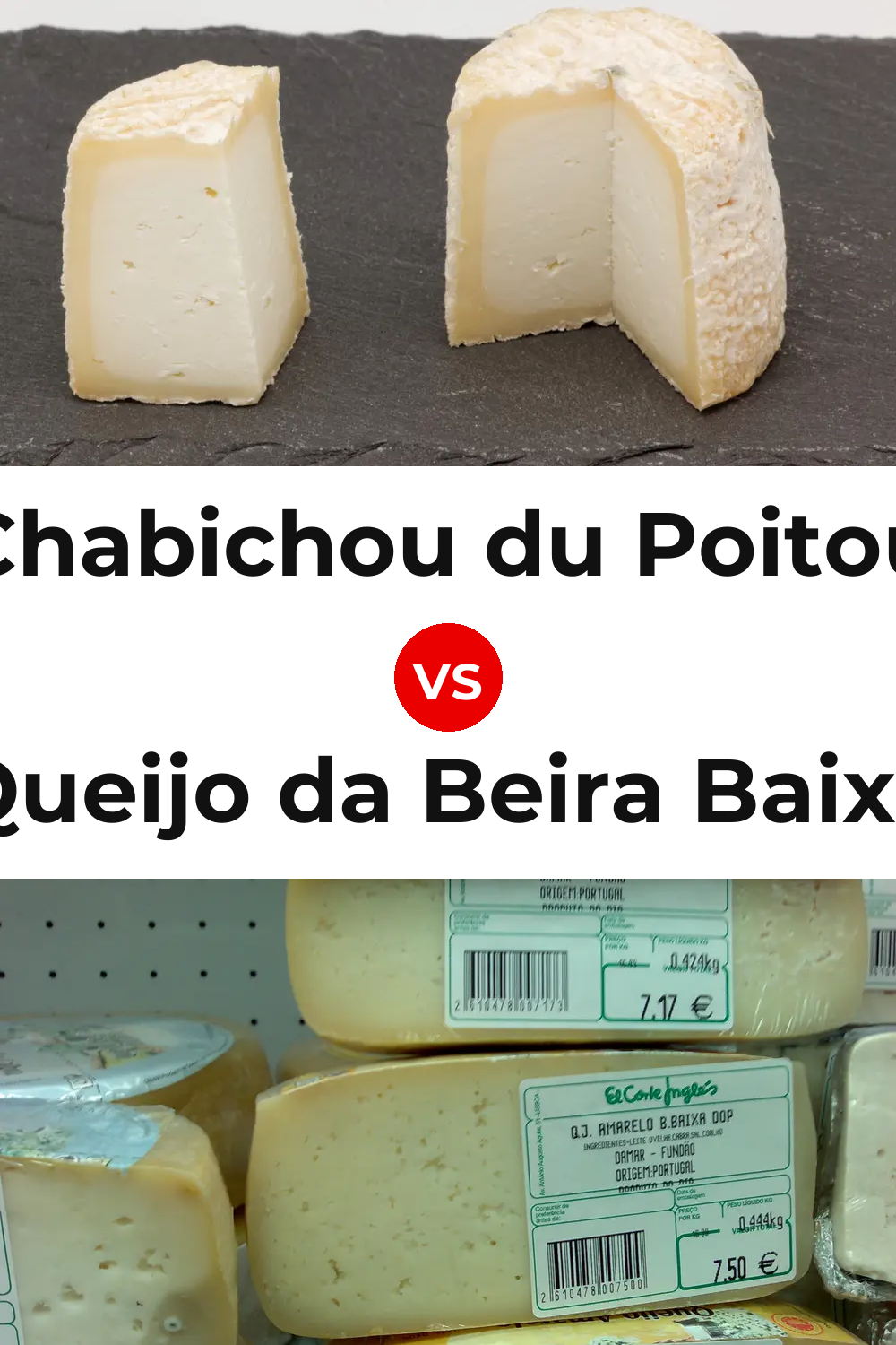 Chabichou du Poitou Cheese vs Queijo da Beira Baixa Pinterest comparison