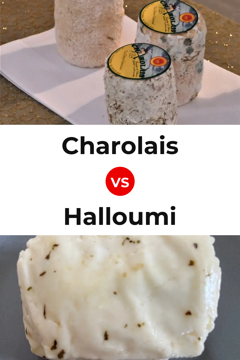 Charolais Cheese vs Halloumi Cheese Pinterest comparison