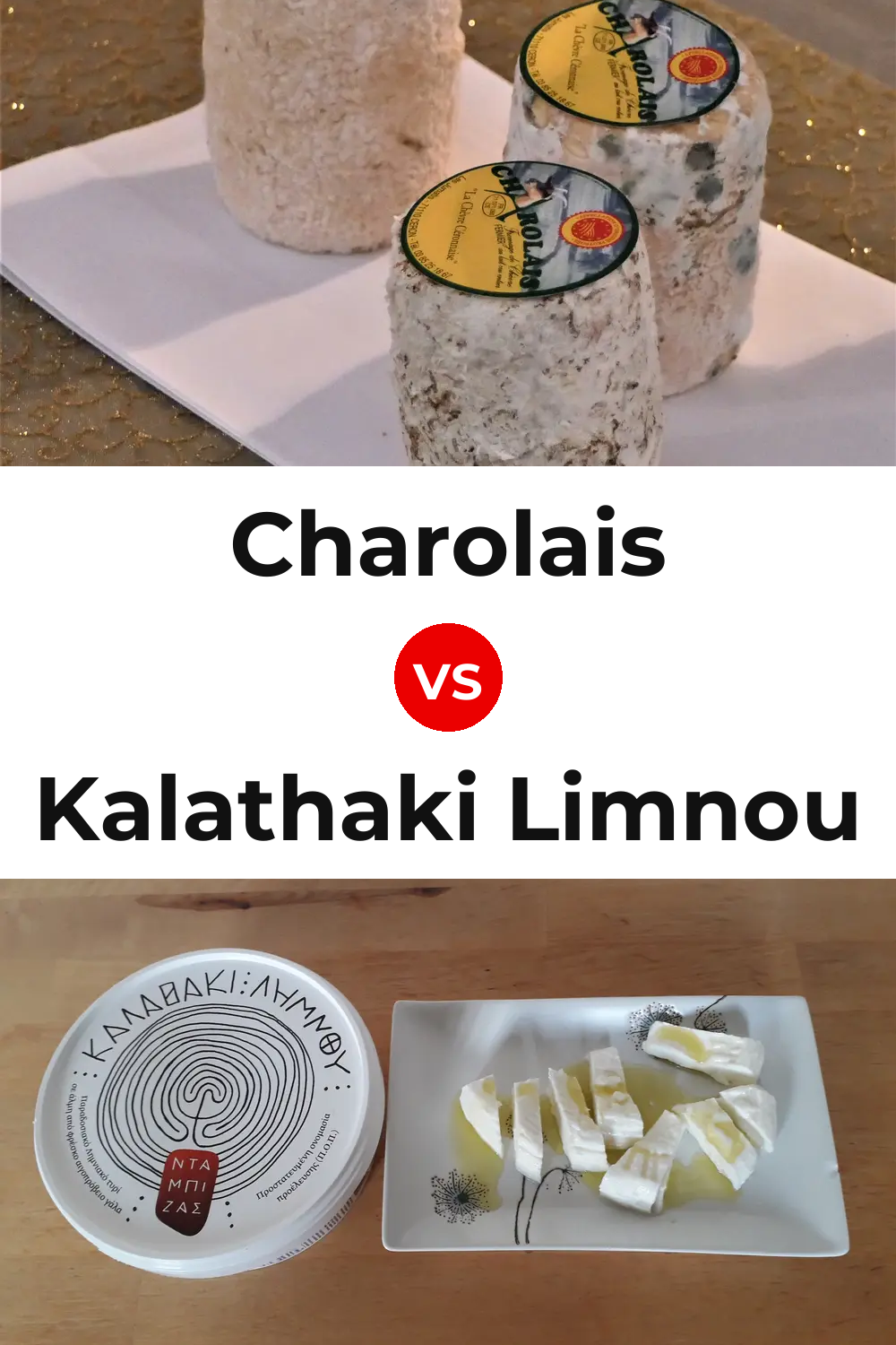 Charolais Cheese vs Kalathaki Limnou Cheese Pinterest comparison