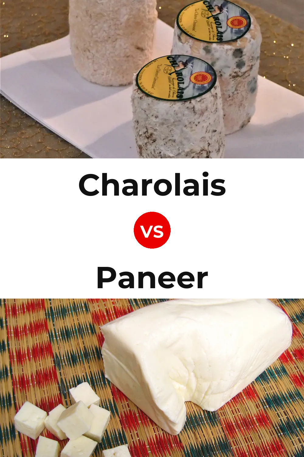 Charolais Cheese vs Paneer Cheese Pinterest comparison