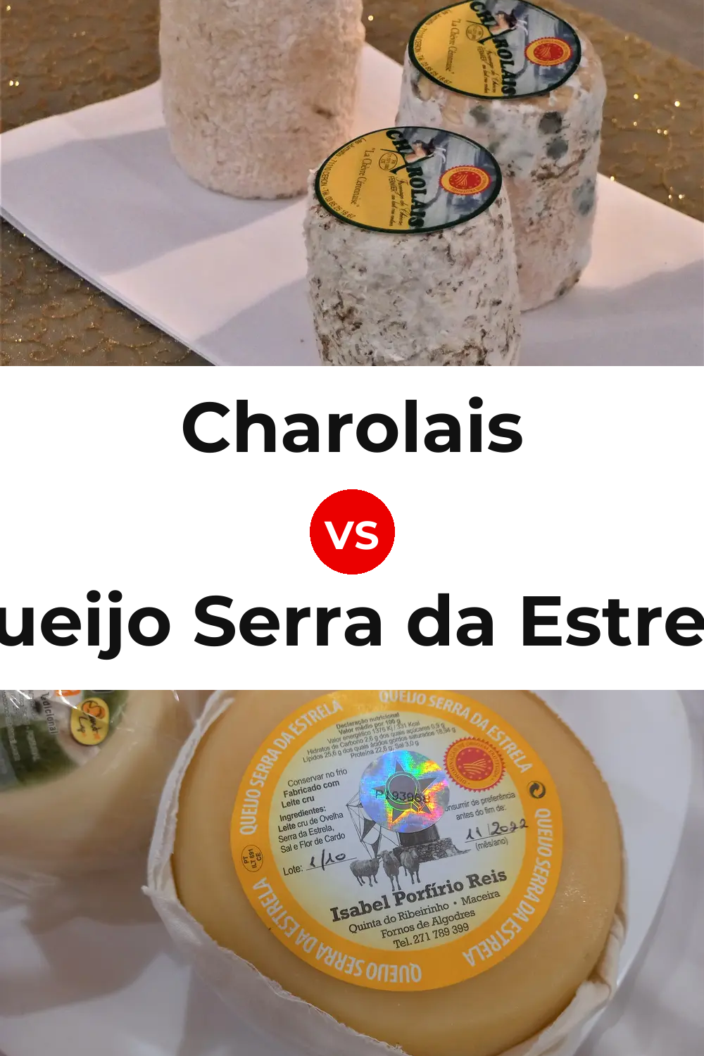 Charolais Cheese vs Queijo Serra da Estrela Pinterest comparison