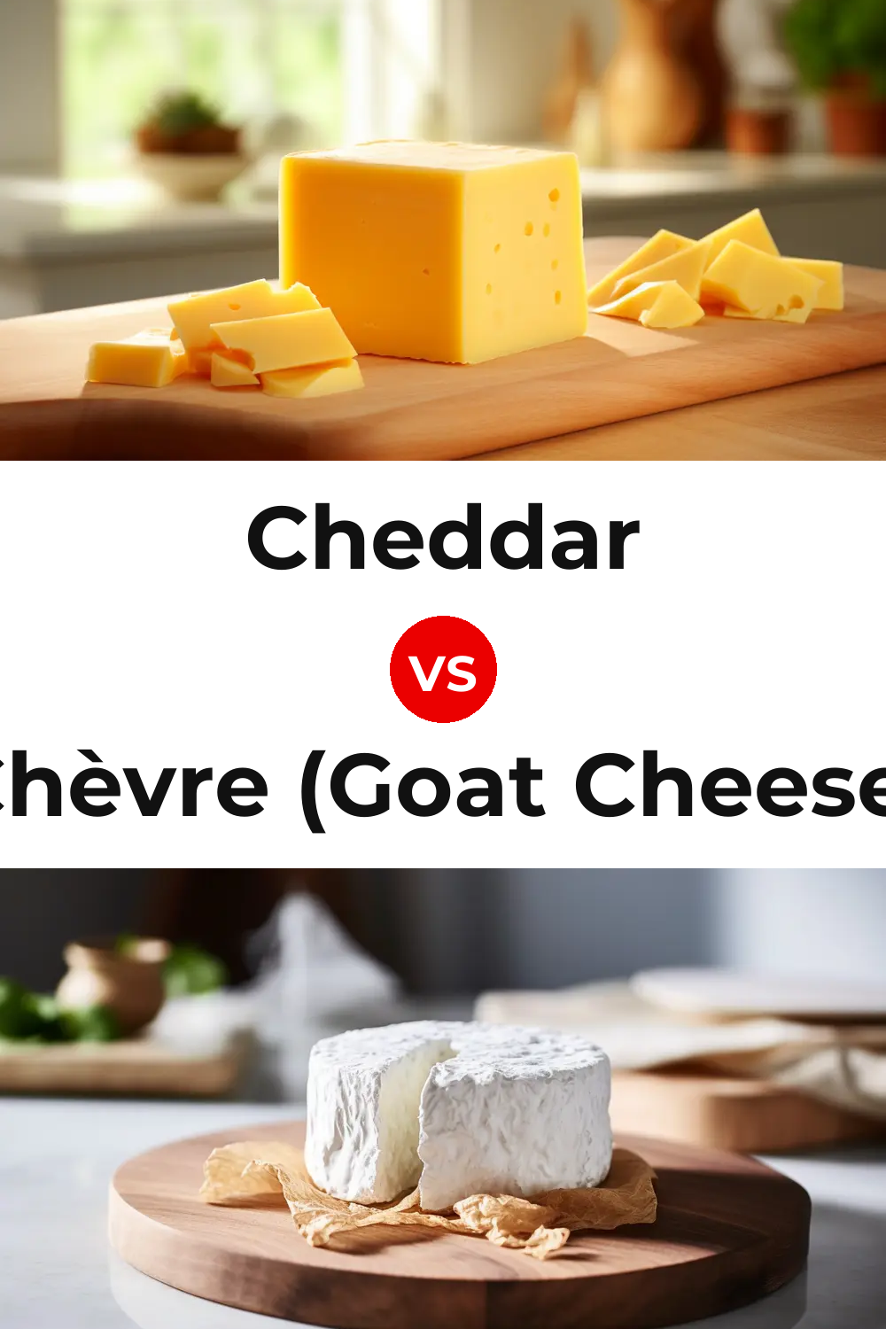 Cheddar Cheese vs Chèvre (Goat Cheese) Pinterest comparison