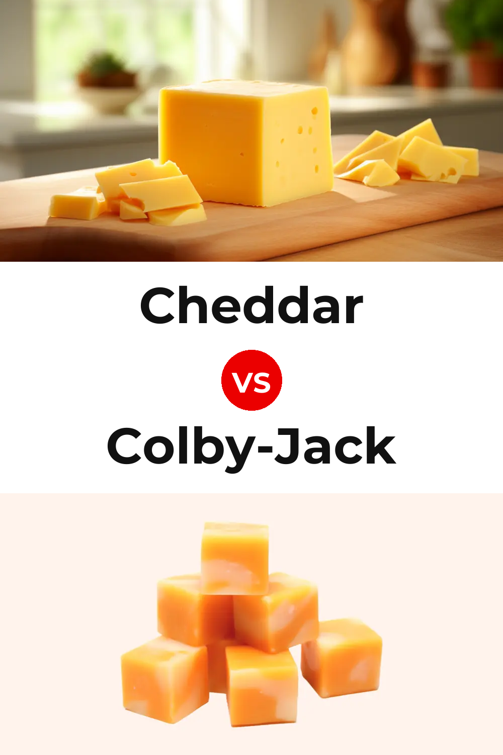 Cheddar Cheese vs Colby-Jack Cheese Pinterest comparison