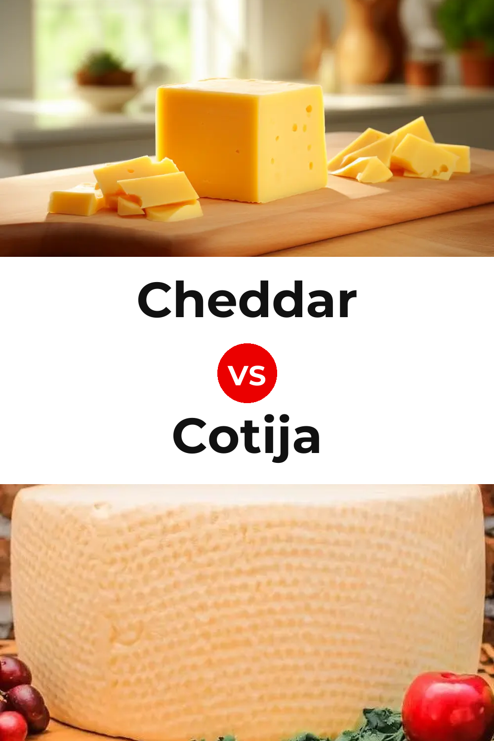 Cheddar Cheese vs Cotija Cheese Pinterest comparison