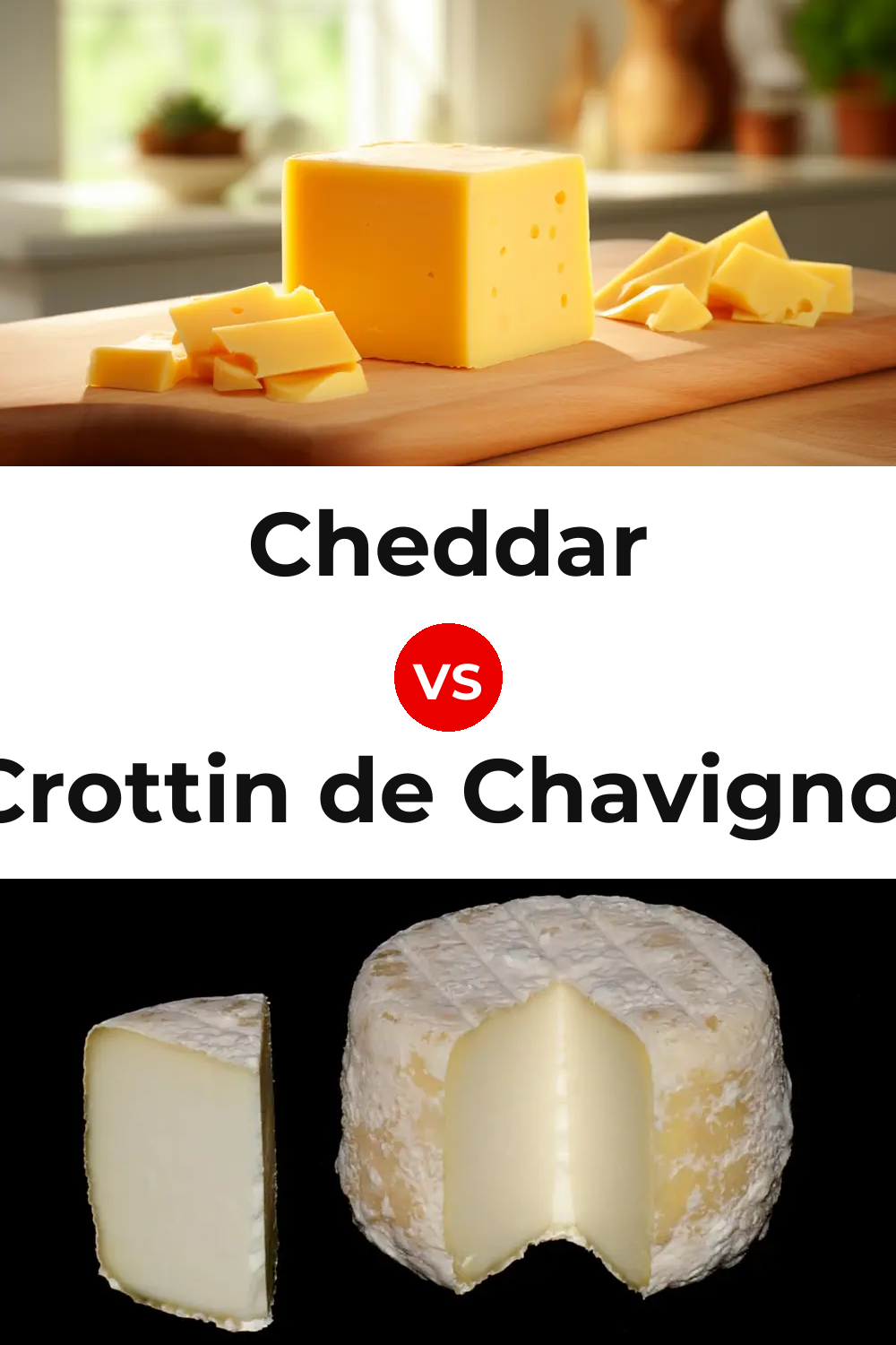 Cheddar Cheese vs Crottin de Chavignol Cheese Pinterest comparison