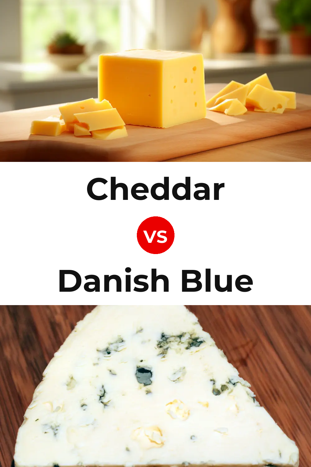 Cheddar Cheese vs Danish Blue Cheese Pinterest comparison