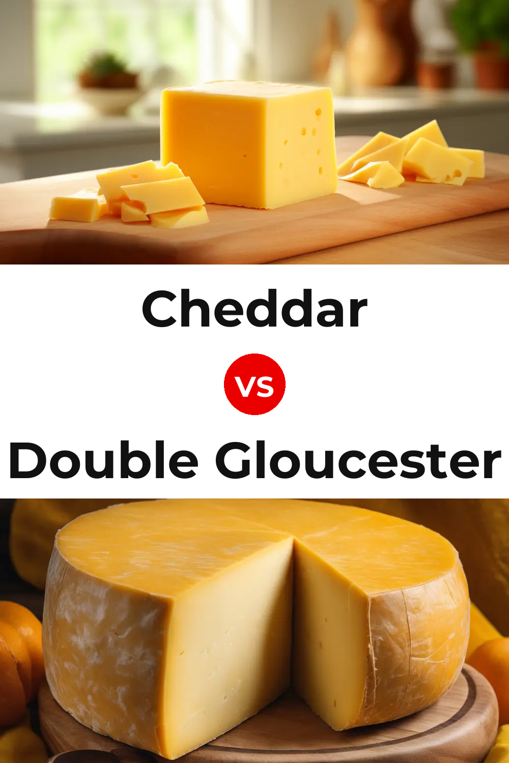 Cheddar Cheese vs Double Gloucester Cheese Pinterest comparison