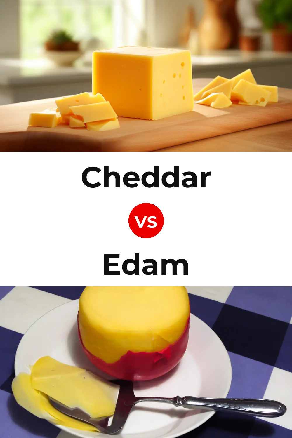 Cheddar Cheese vs Edam Cheese Pinterest comparison