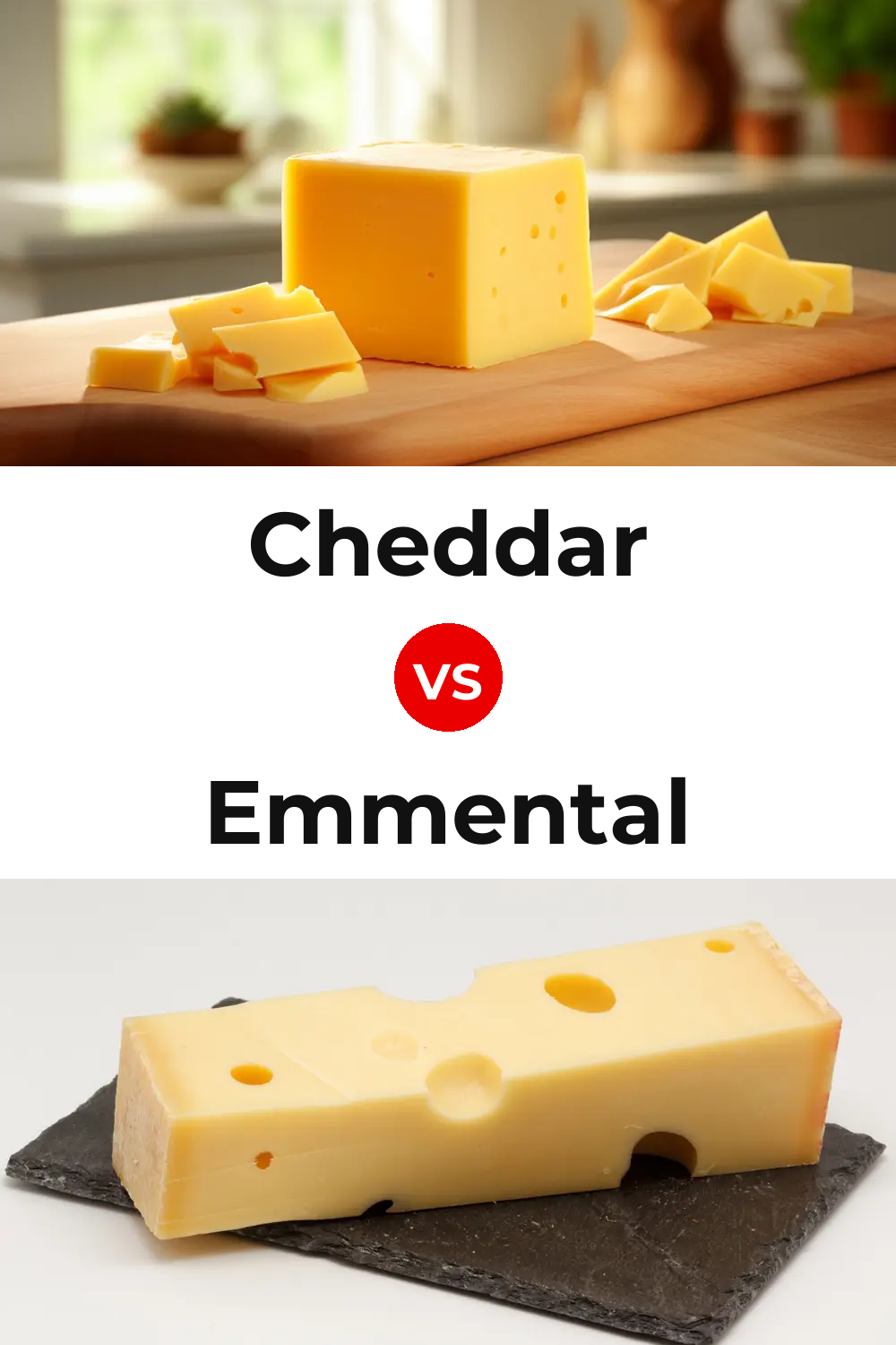 Cheddar Cheese vs Emmental Cheese Pinterest comparison