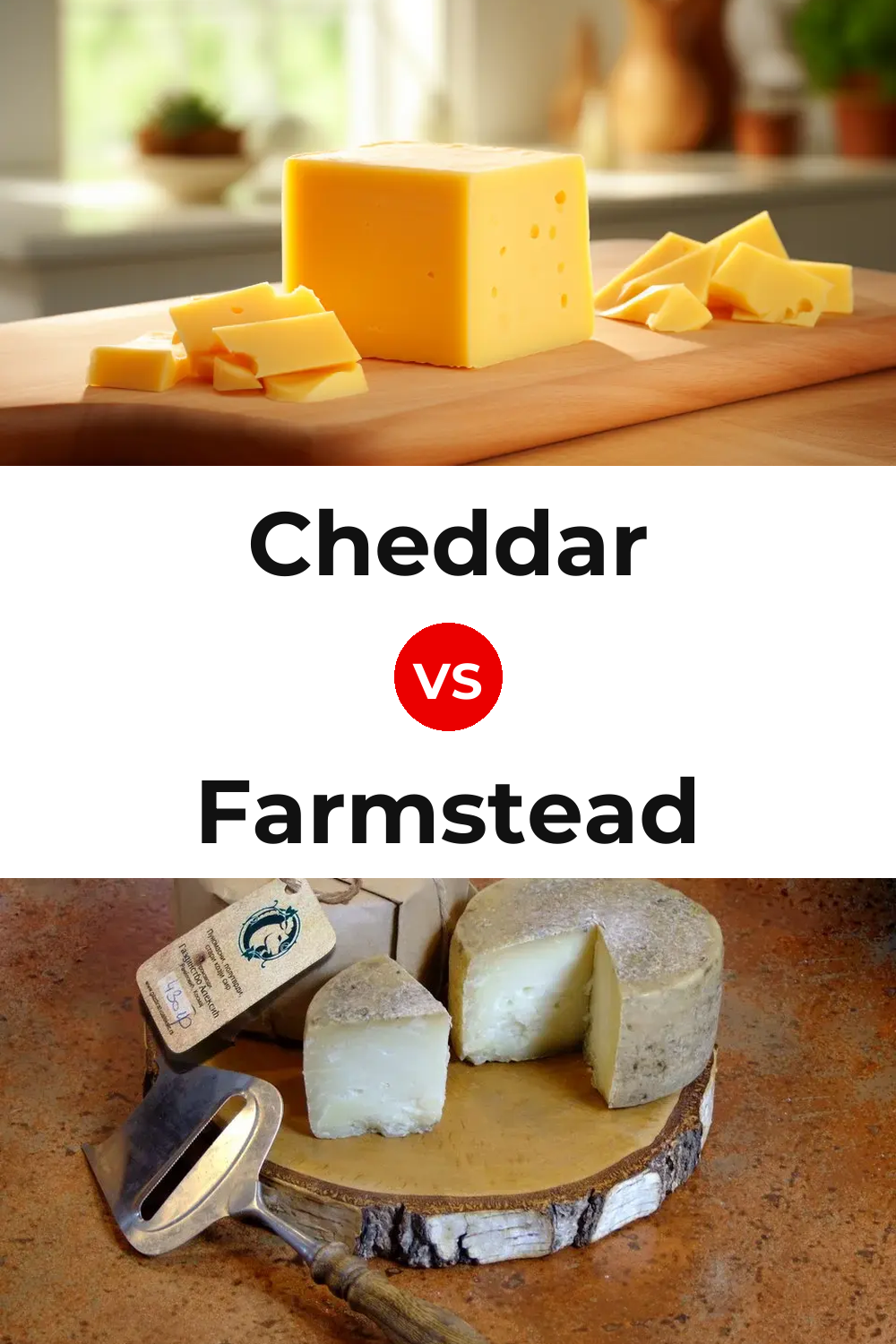 Cheddar Cheese vs Farmstead Cheese Pinterest comparison