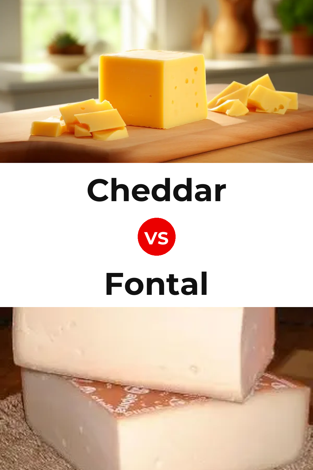 Cheddar Cheese vs Fontal Cheese Pinterest comparison