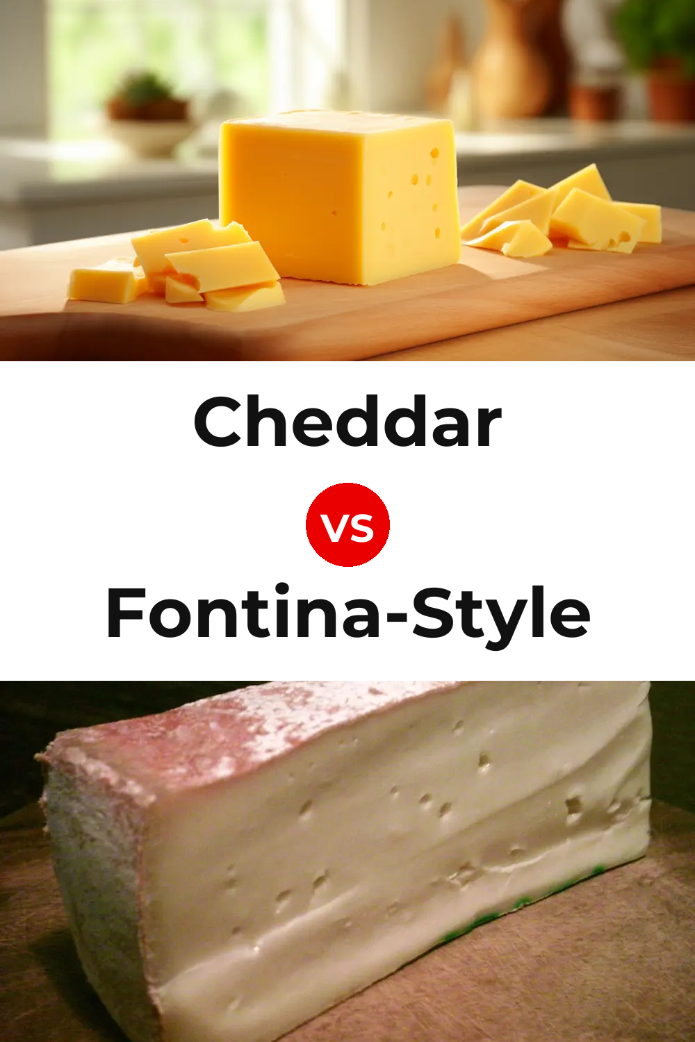 Cheddar Cheese vs Fontina-Style Cheese Pinterest comparison