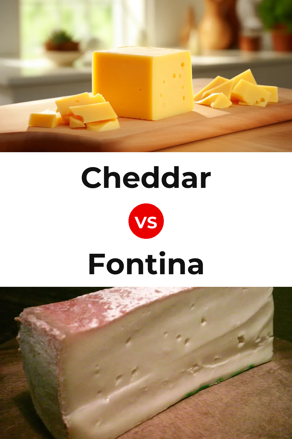 Cheddar Cheese vs Fontina Cheese Pinterest comparison