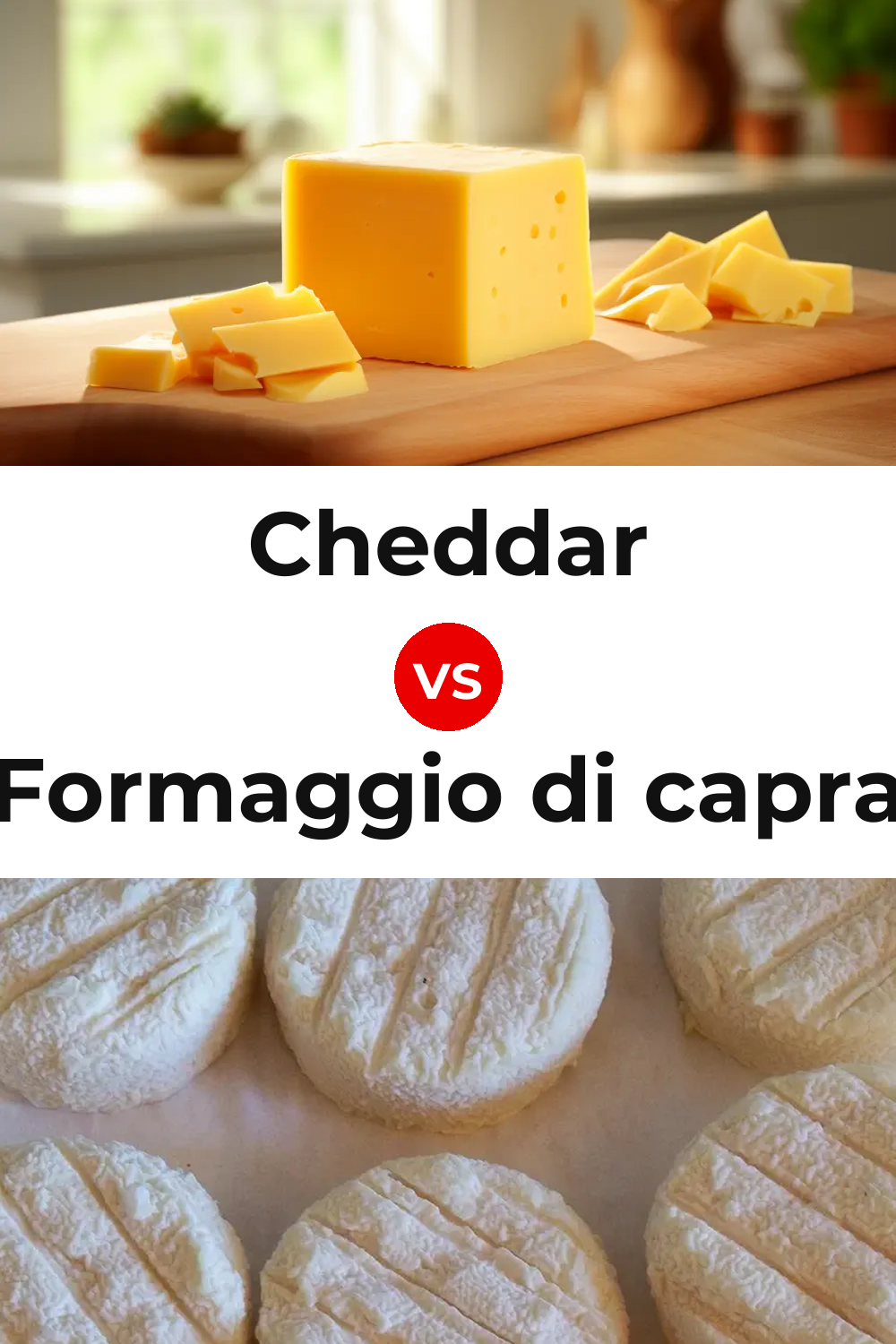 Cheddar Cheese vs Formaggio di capra Cheese Pinterest comparison