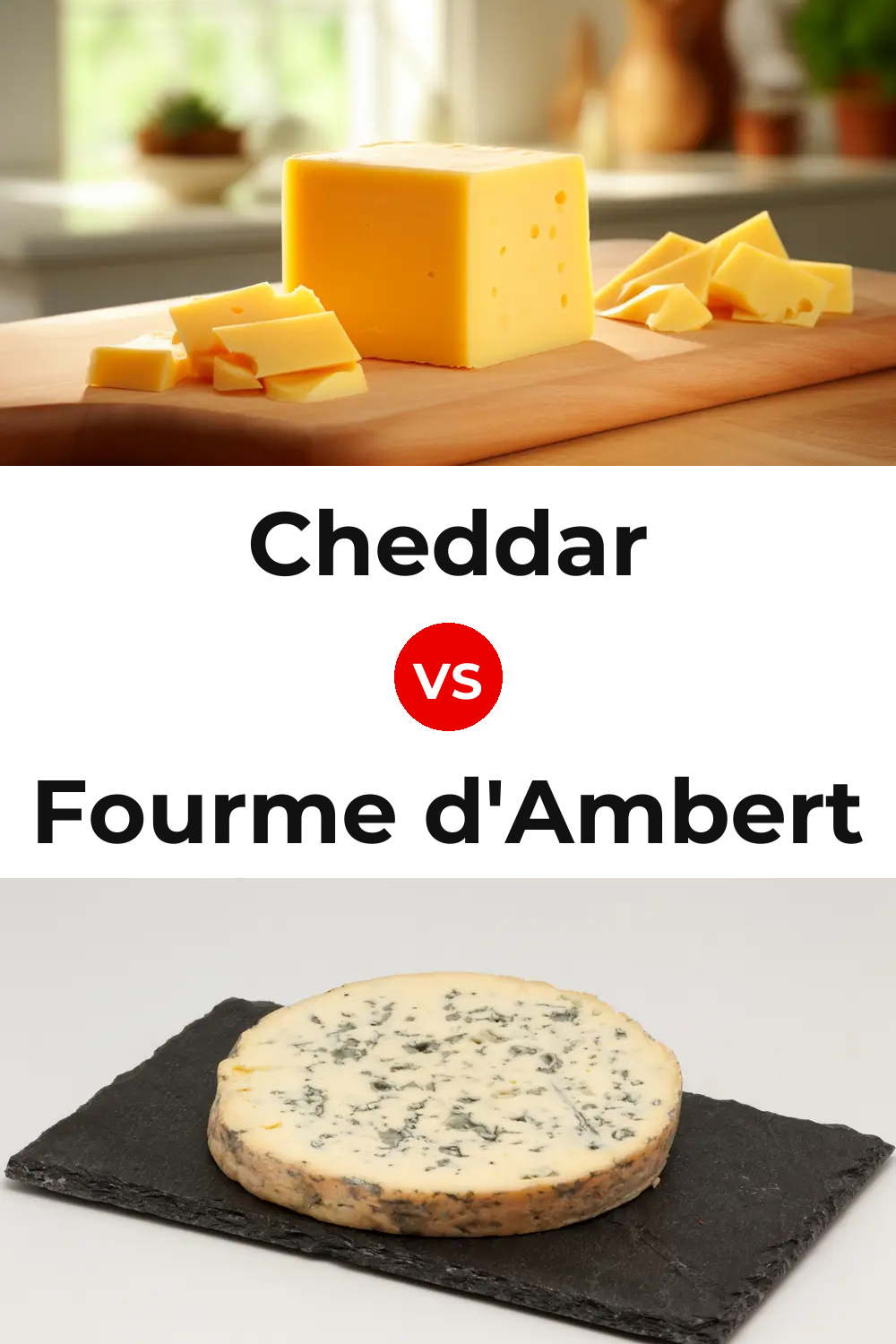 Cheddar Cheese vs Fourme d'Ambert Cheese Pinterest comparison