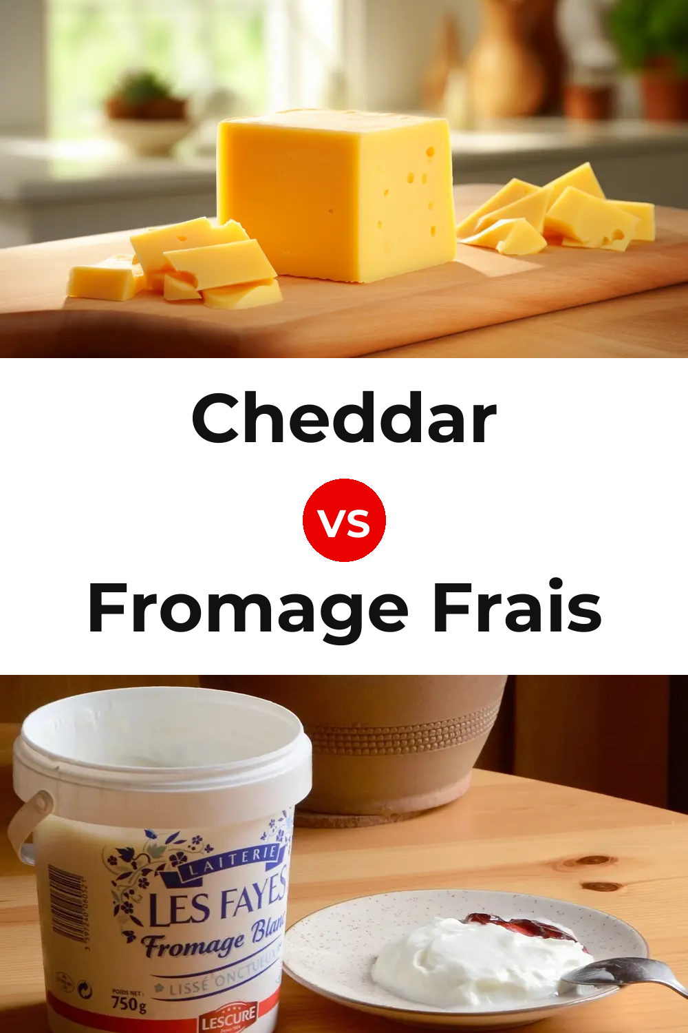 Cheddar Cheese vs Fromage Frais Cheese Pinterest comparison