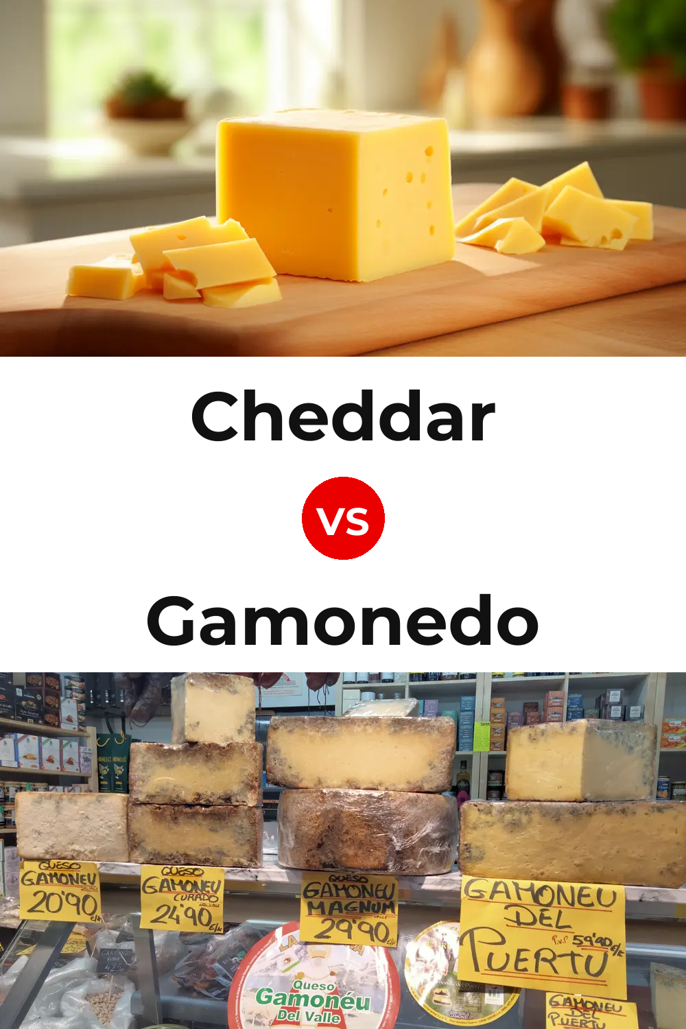Cheddar Cheese vs Gamonedo Cheese Pinterest comparison