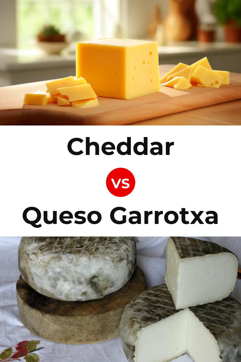 Cheddar Cheese vs Queso Garrotxa Pinterest comparison