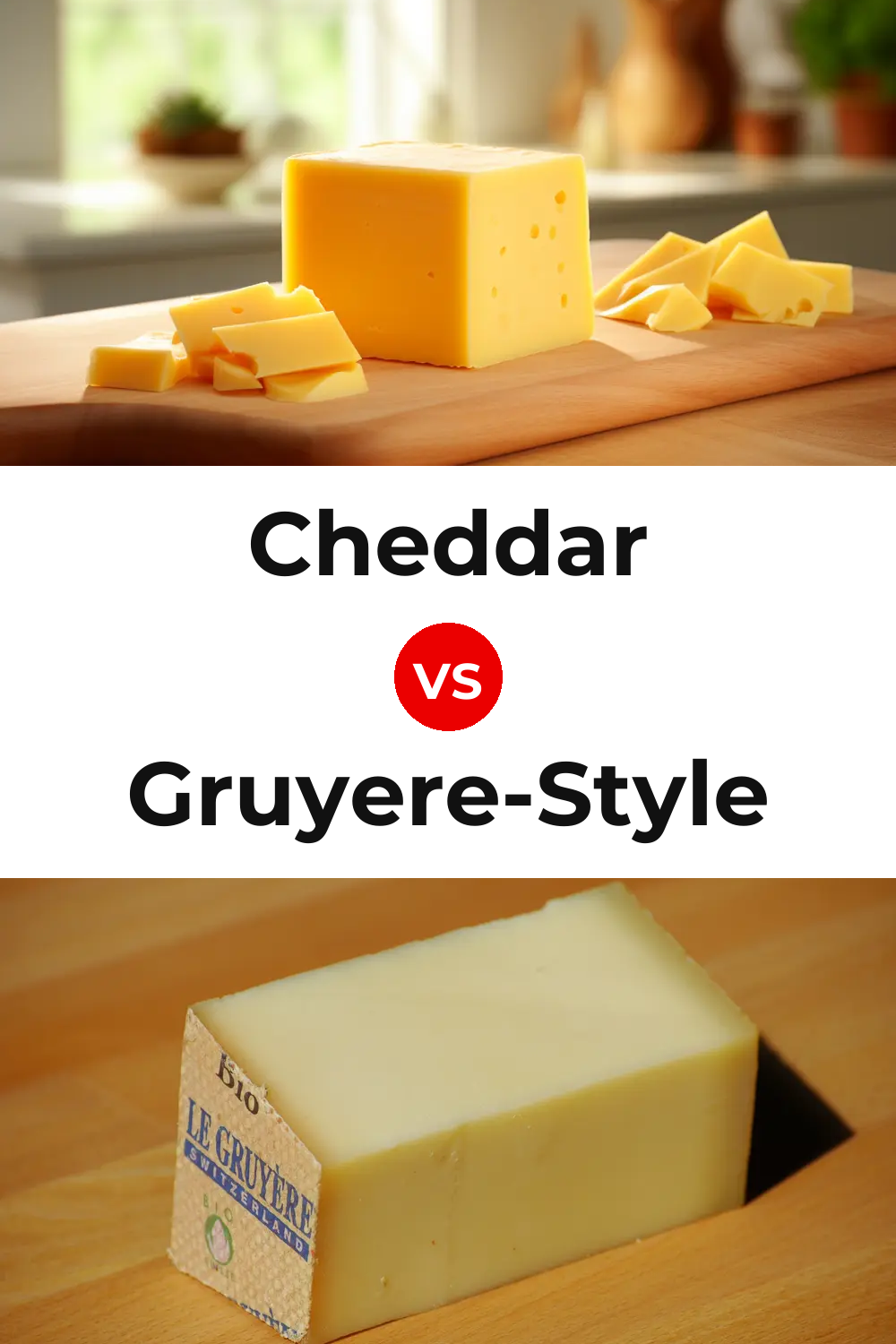 Cheddar Cheese vs Gruyere-Style Cheese Pinterest comparison