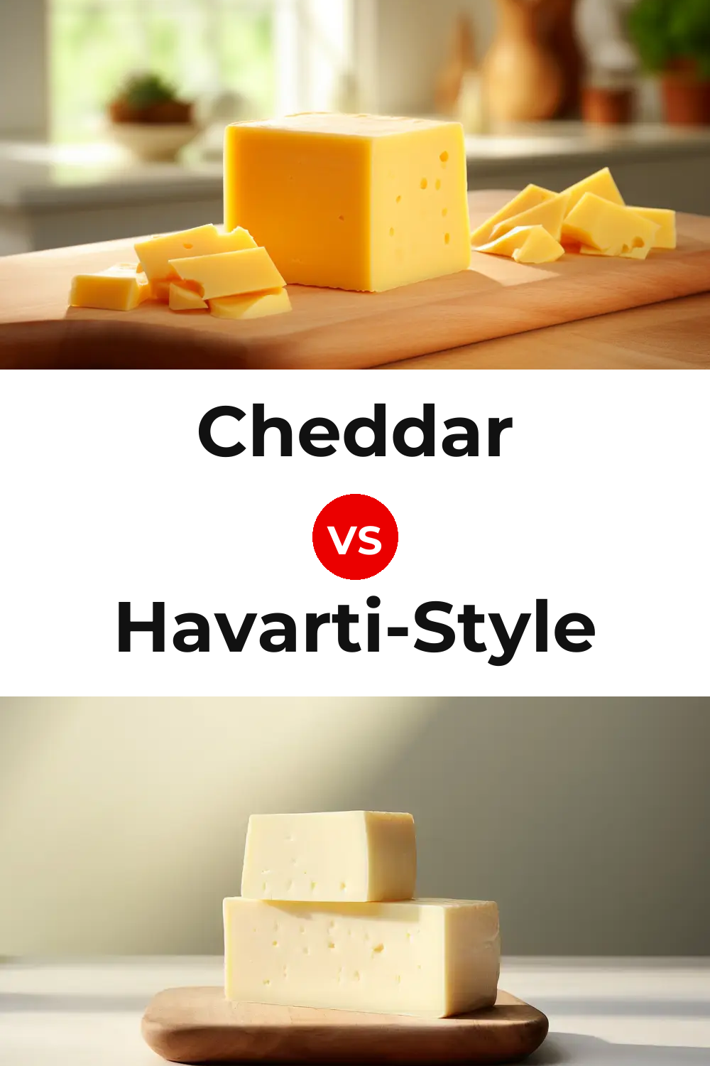Cheddar Cheese vs Havarti-Style Cheese Pinterest comparison