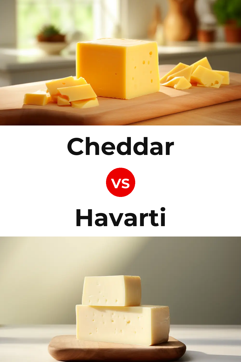 Cheddar Cheese vs Havarti Cheese Pinterest comparison