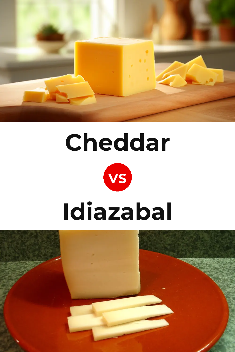 Cheddar Cheese vs Idiazabal Cheese Pinterest comparison