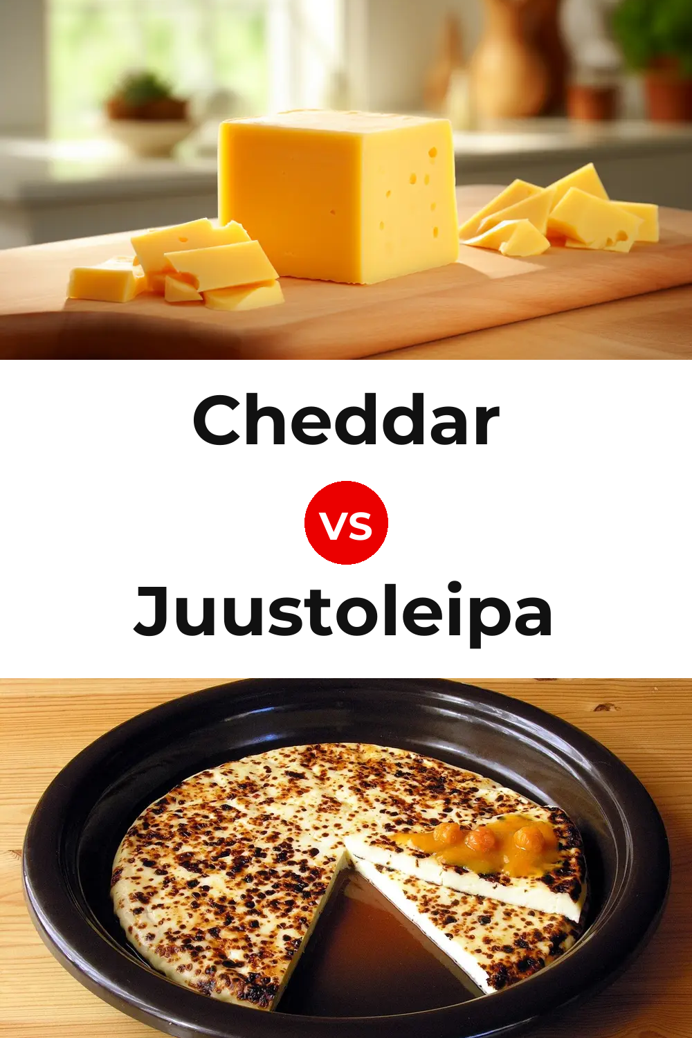 Cheddar Cheese vs Juustoleipa Cheese Pinterest comparison