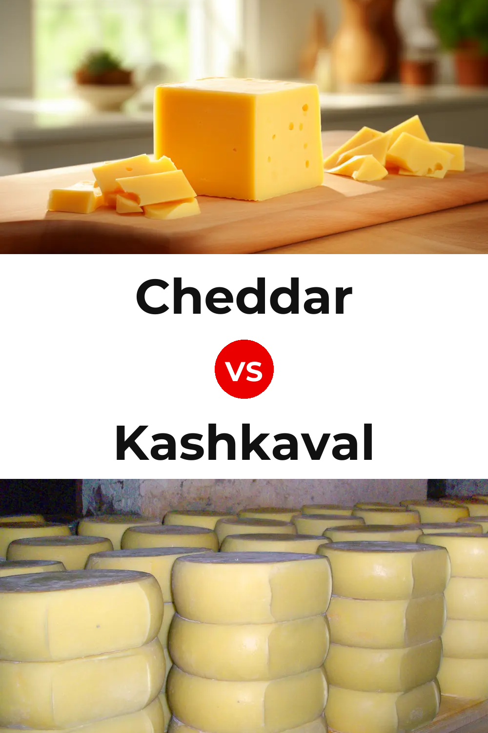 Cheddar Cheese vs Kashkaval Cheese Pinterest comparison