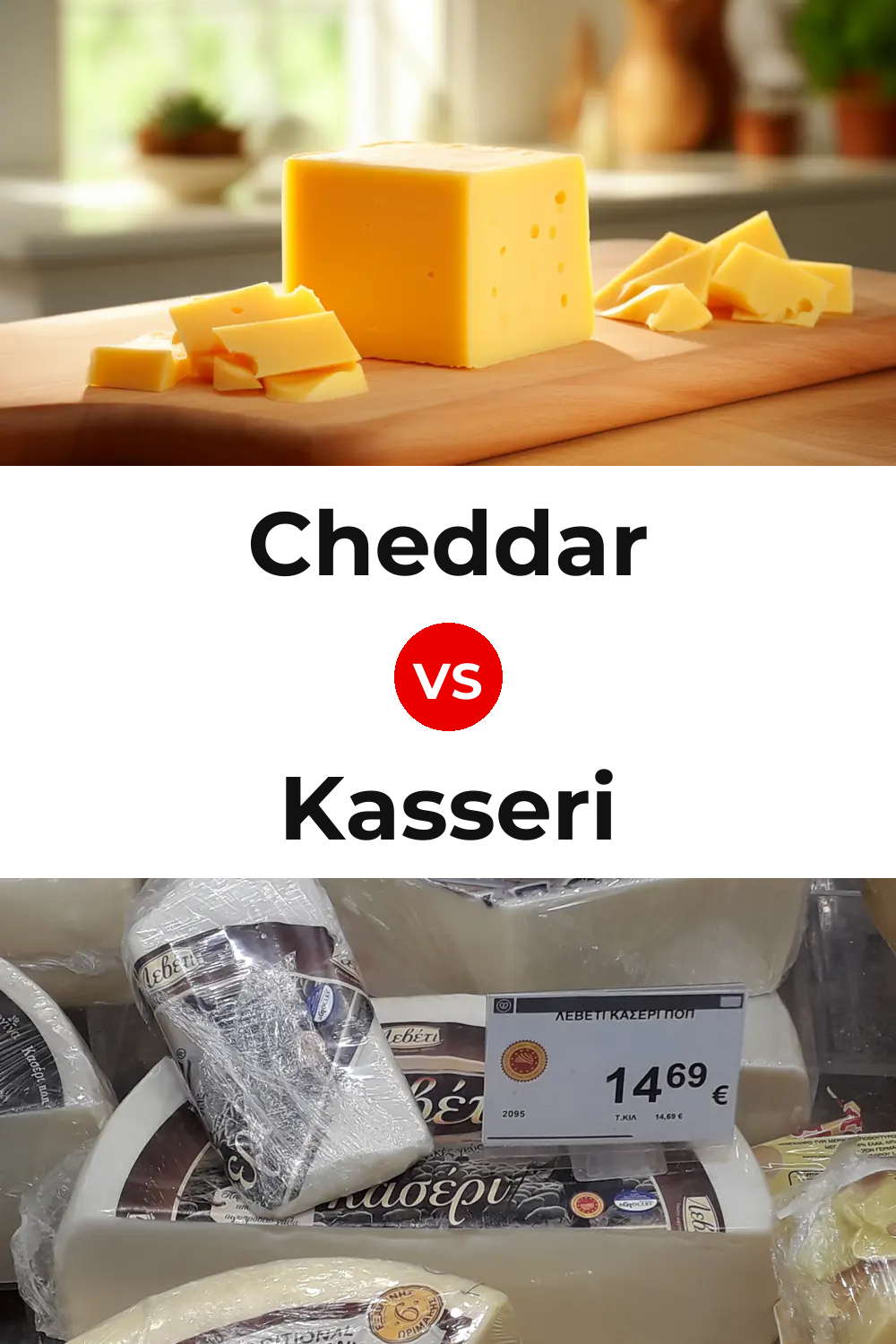 Cheddar Cheese vs Kasseri Cheese Pinterest comparison