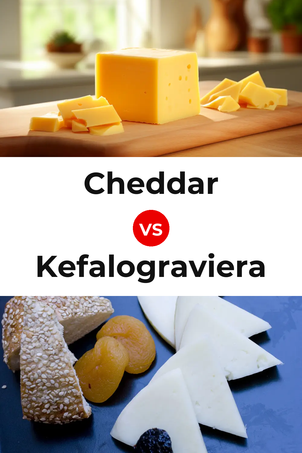 Cheddar Cheese vs Kefalograviera Cheese Pinterest comparison