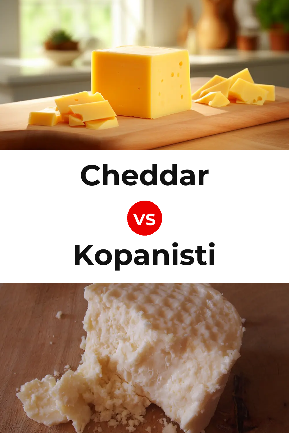Cheddar Cheese vs Kopanisti Cheese Pinterest comparison