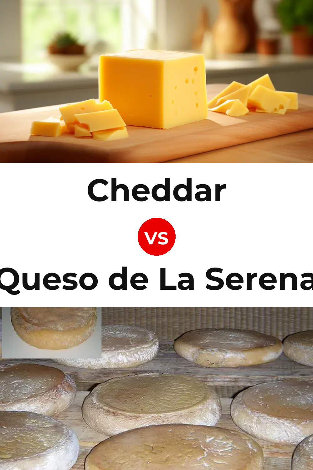 Cheddar Cheese vs Queso de La Serena Pinterest comparison