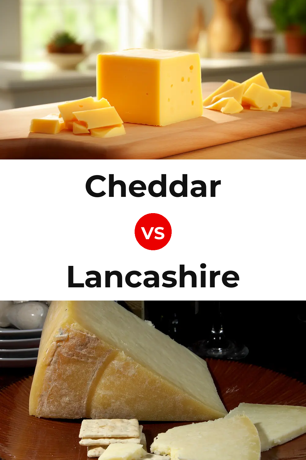 Cheddar Cheese vs Lancashire Cheese Pinterest comparison