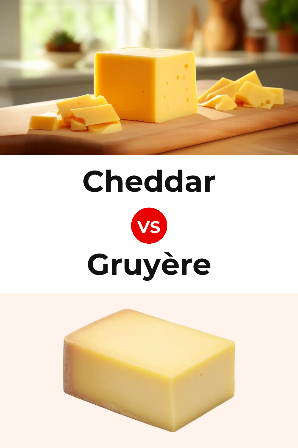 Cheddar Cheese vs Gruyère Cheese Pinterest comparison
