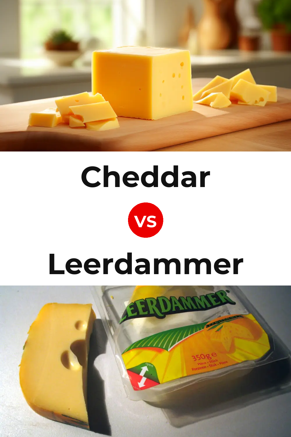Cheddar Cheese vs Leerdammer Cheese Pinterest comparison