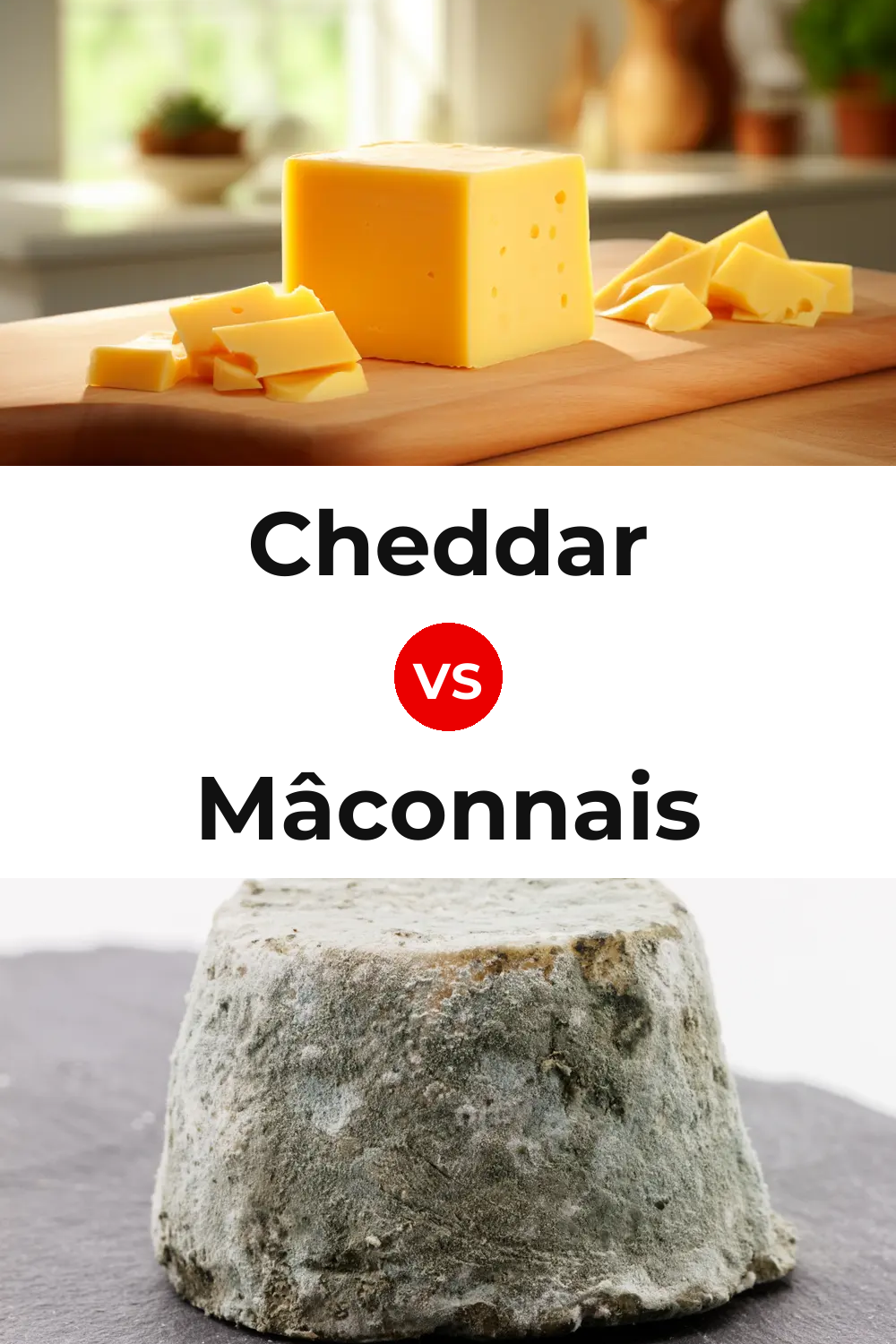 Cheddar Cheese vs Mâconnais Cheese Pinterest comparison