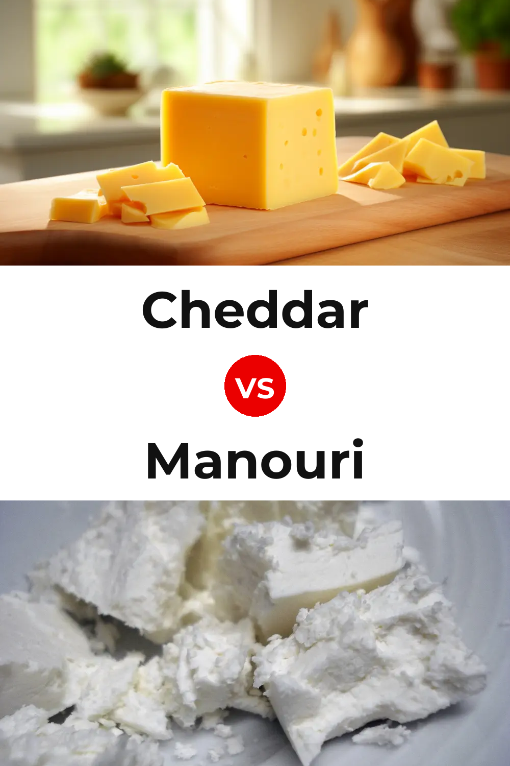 Cheddar Cheese vs Manouri Cheese Pinterest comparison