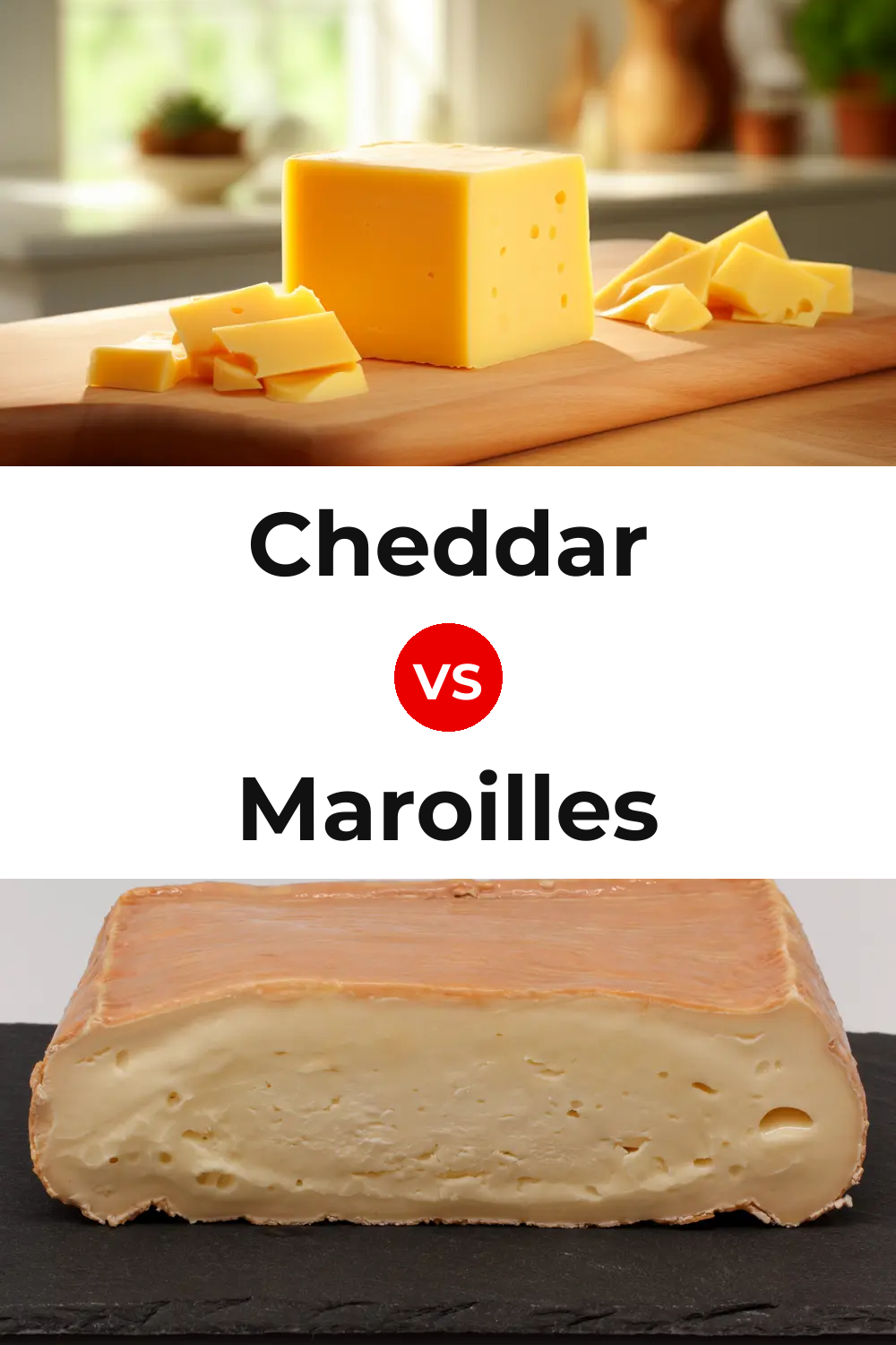 Cheddar Cheese vs Maroilles Cheese Pinterest comparison