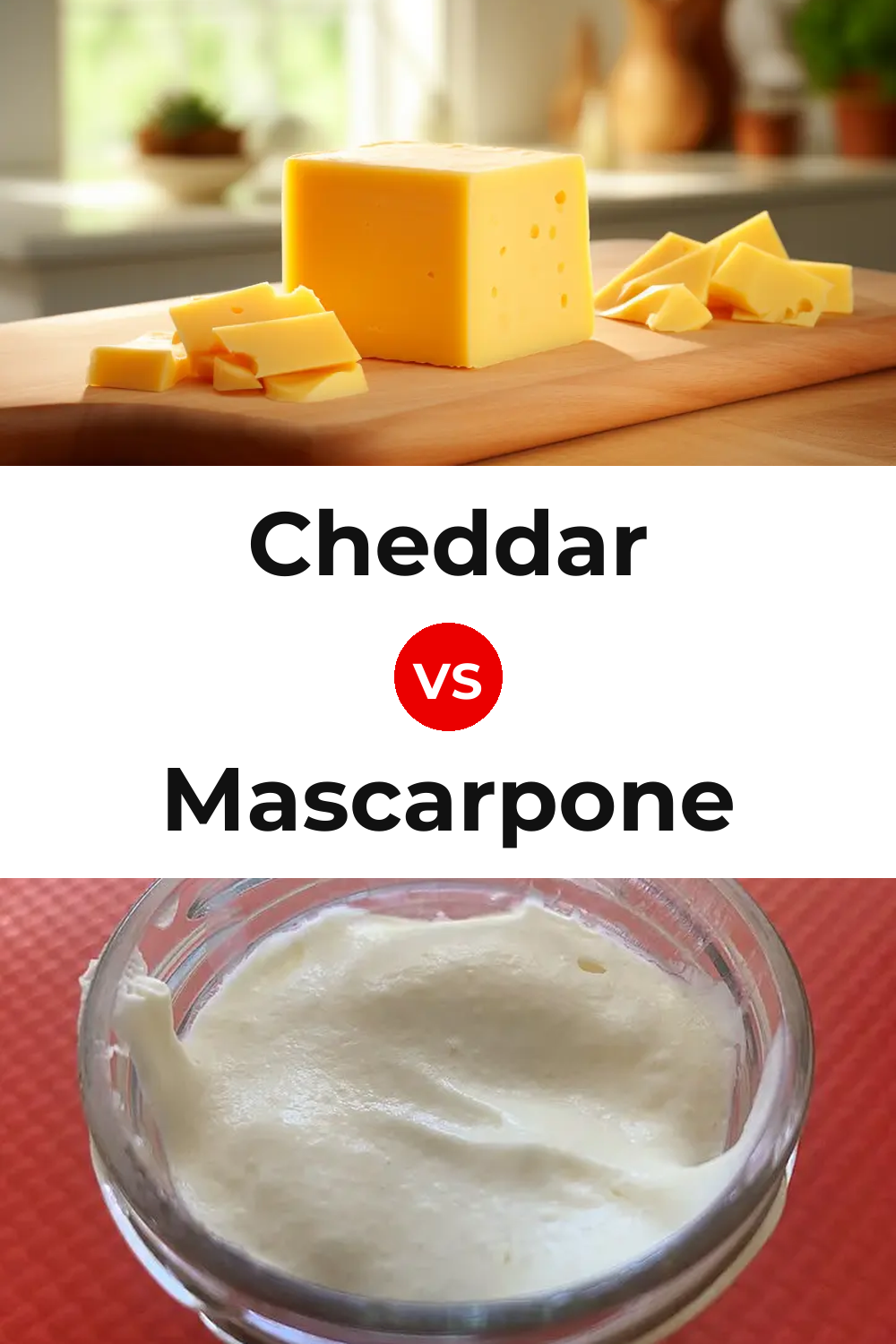 Cheddar Cheese vs Mascarpone Cheese Pinterest comparison