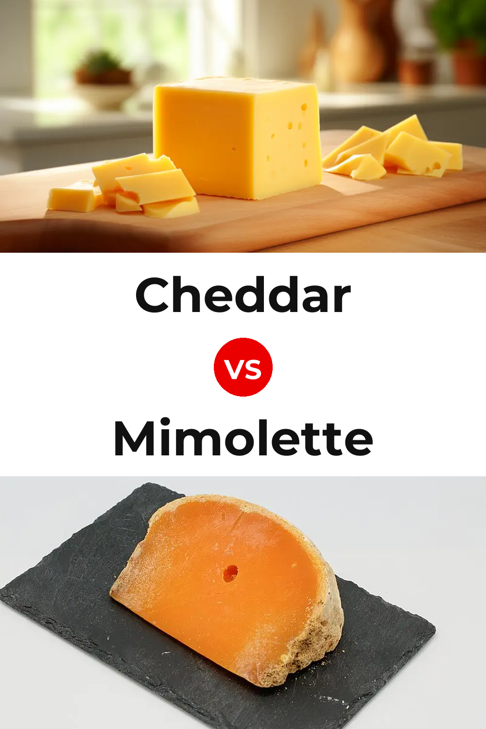 Cheddar Cheese vs Mimolette Cheese Pinterest comparison
