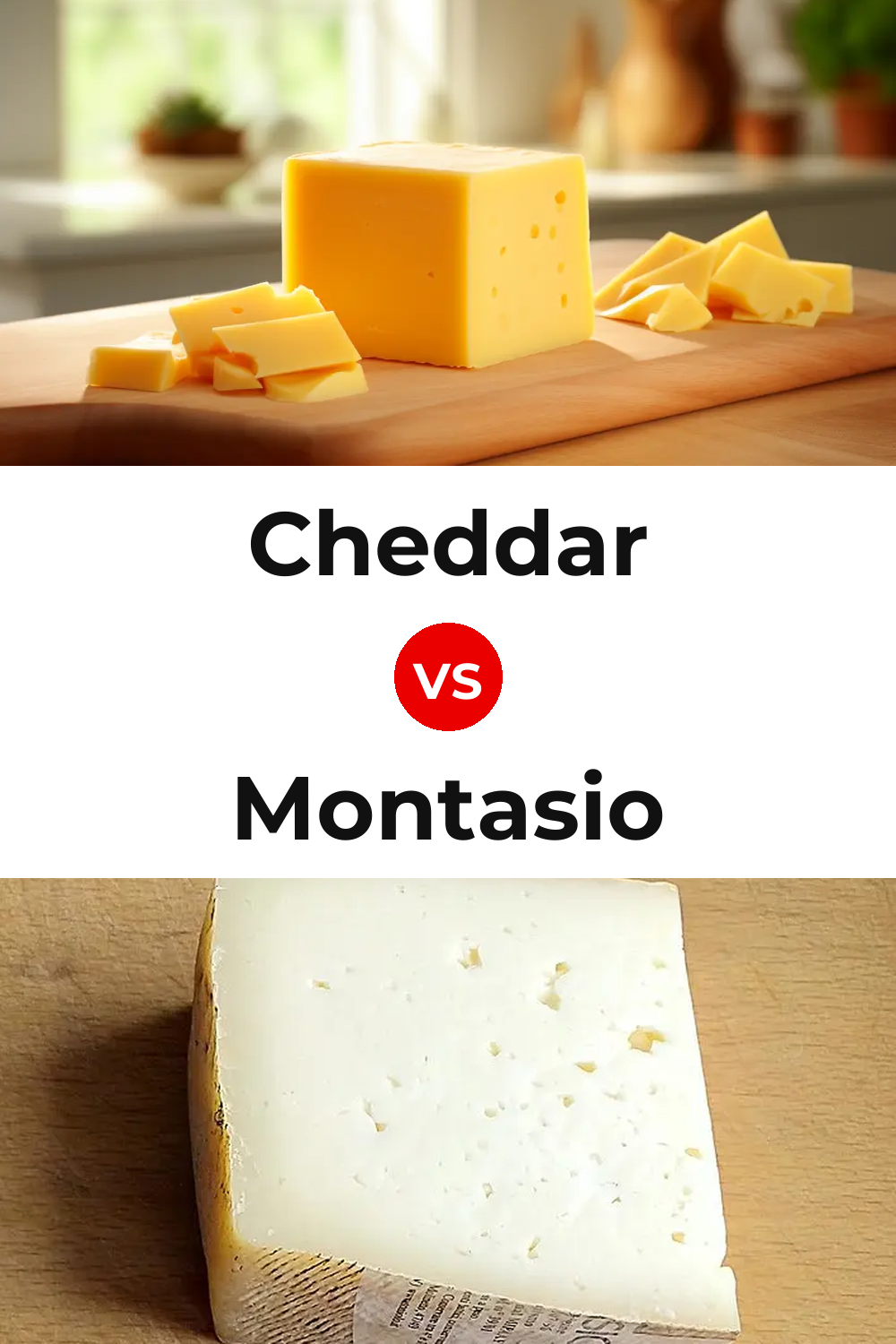 Cheddar Cheese vs Montasio Cheese Pinterest comparison