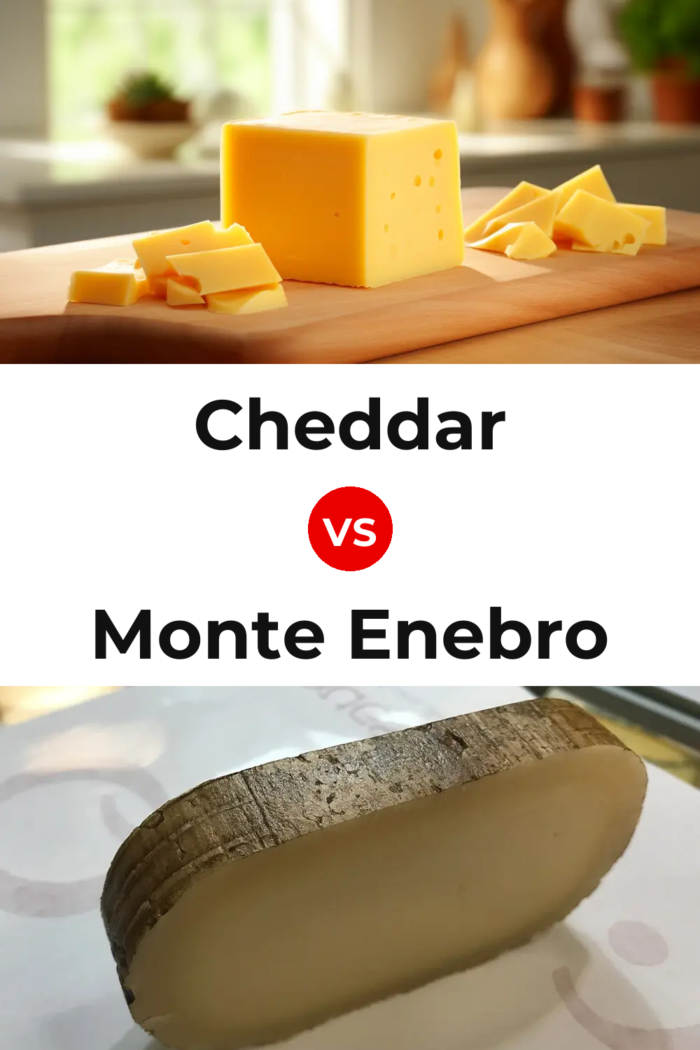 Cheddar Cheese vs Monte Enebro Cheese Pinterest comparison